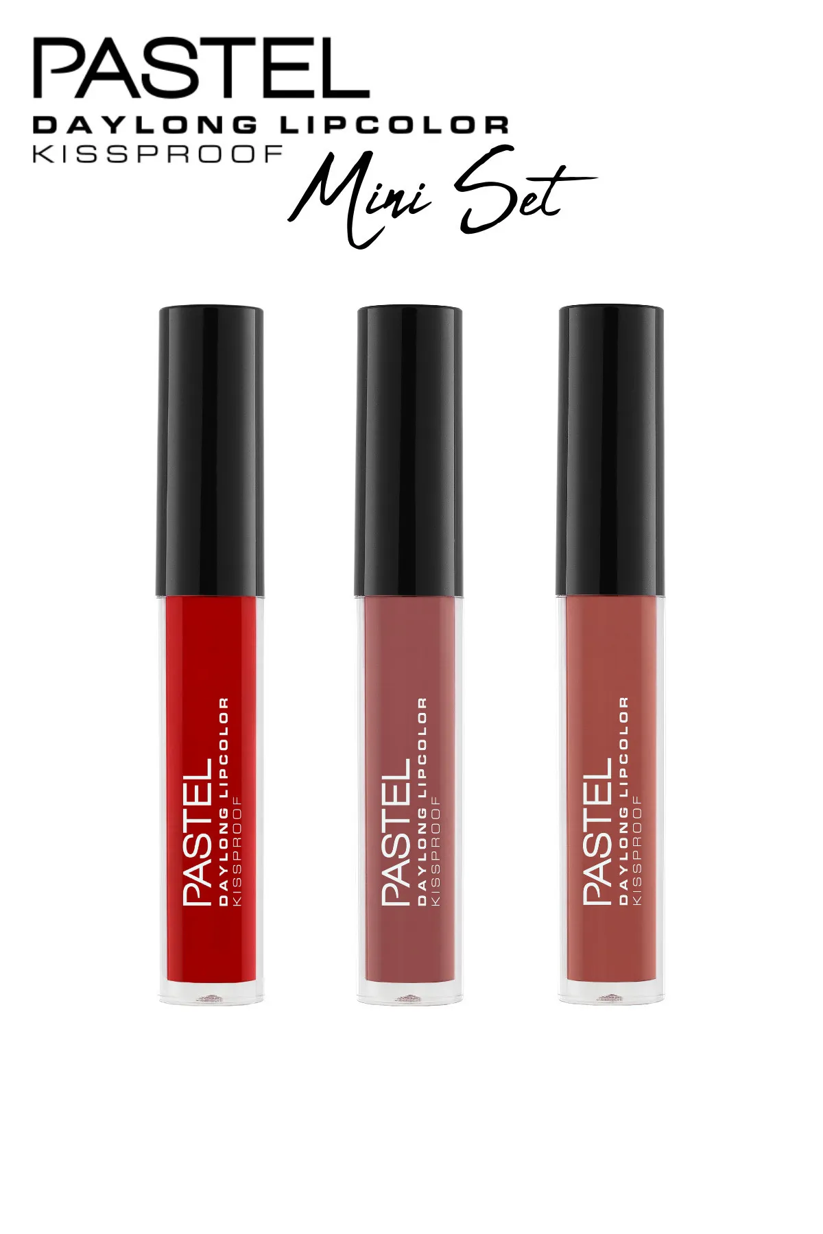 Pastel Daylong Lipcolor Kissproof Mini Likit Mat Ruj 3'lü Set kapak resmi