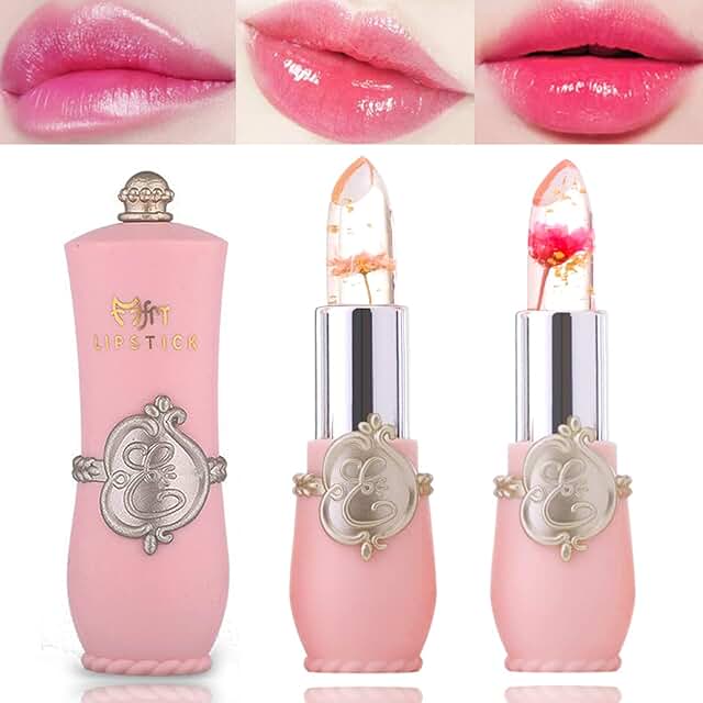 2 Pack Crystal Flower Jelly Lipstick kapak resmi