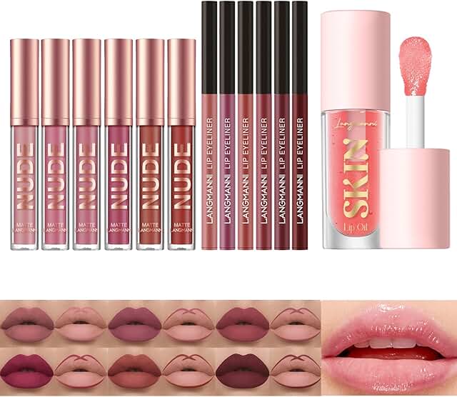 Langmanni 6 Matte Lipstick with 6 Lipliners kapak resmi