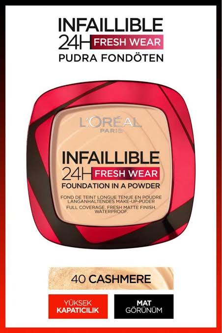 L'Oréal Paris Infaillible 24H Fresh Wear Pudra Fondöten 40 CashMere  kapak resmi