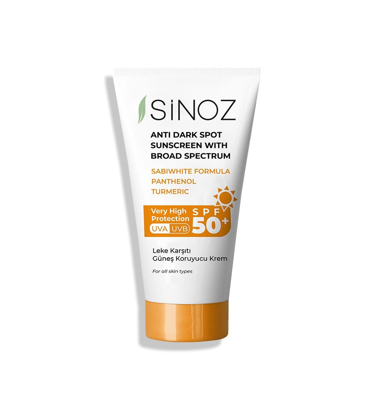 Sinoz SPF 50+ Yüz Güneş Kremi- Tüm Cilt Tipleri için Yüksek Koruma kapak resmi